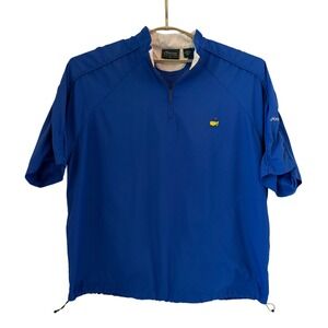 Masters Collection Mens XXL Royal Blue Short Sleeve Quarter Zip Windbreaker Golf